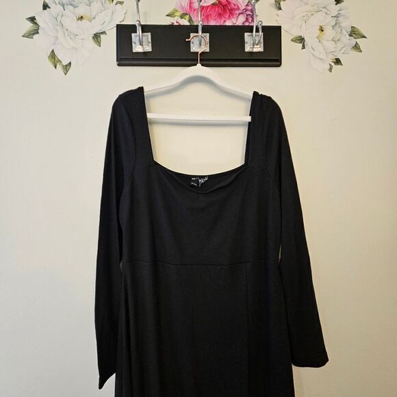 ASOS Square Neck Bodycon Ribbed Midi Dress - Picture 4 of 10